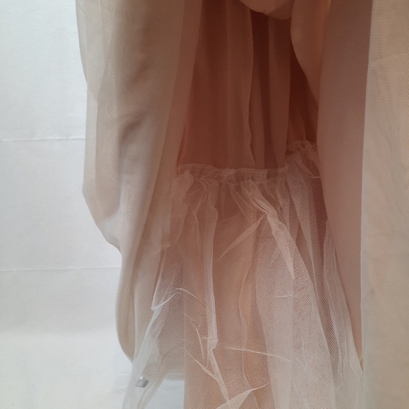 Blondie Nites Prom Dress Nude and Black Tulle Lace A-Line Dress Size 11 Juniors - Picture 10 of 12